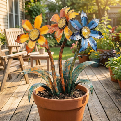 🌼Cadeaux de la fête des Mères 2026 à -55 % — 💖🎁Tuteurs de jardin rustiques en métal en forme de fleurs, fabriqués à la main
