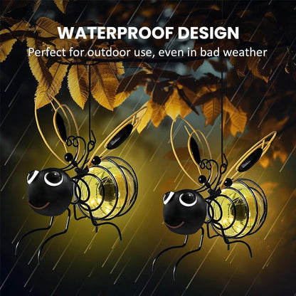 🔥Lampe solaire d’extérieur à suspendre en forme d’abeille