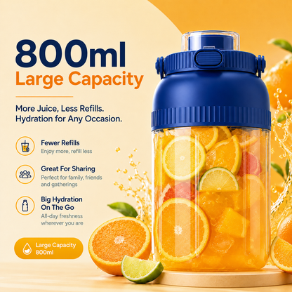 Presse-agrumes et mixeur électrique portable 800 ml – Jus frais, smoothies et shakes où que vous soyez