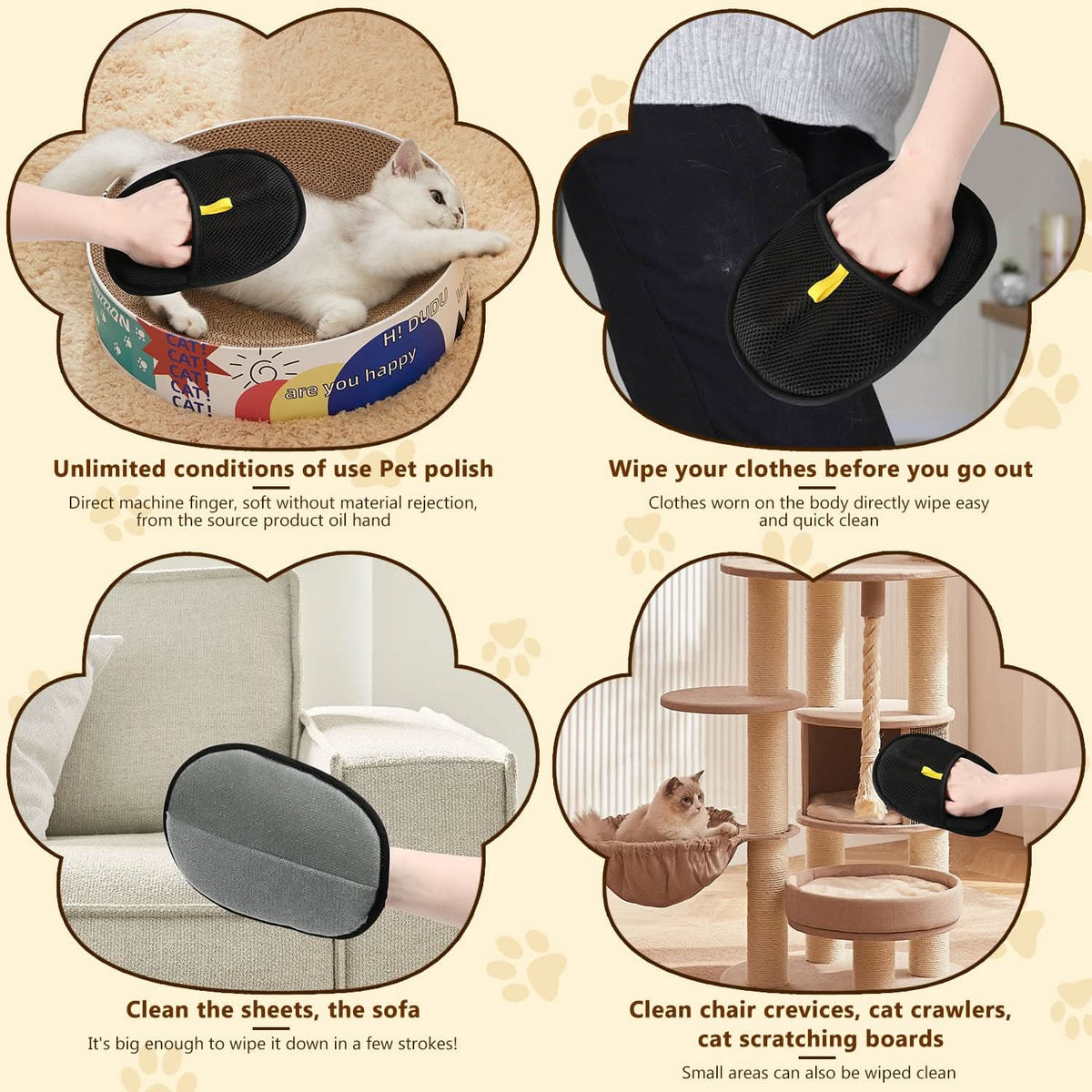 🔥Technologie de pointe🔥🐾🧤 Gants électrostatiques pour enlever les poils d’animaux – Efficaces des deux côtés, en silicone doux et lavables/réutilisables (Polyvalents pour la maison et la voiture) !