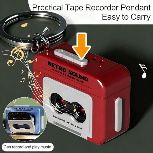 🔥LAST DAY 52% OFF🔥- Retro Recorder Keychain | Mini Cassette Music Player & Recorder