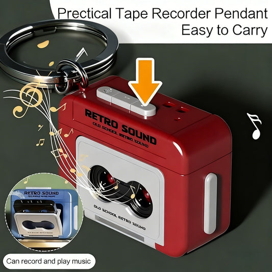 🔥LAST DAY 52% OFF🔥- Retro Recorder Keychain | Mini Cassette Music Player & Recorder