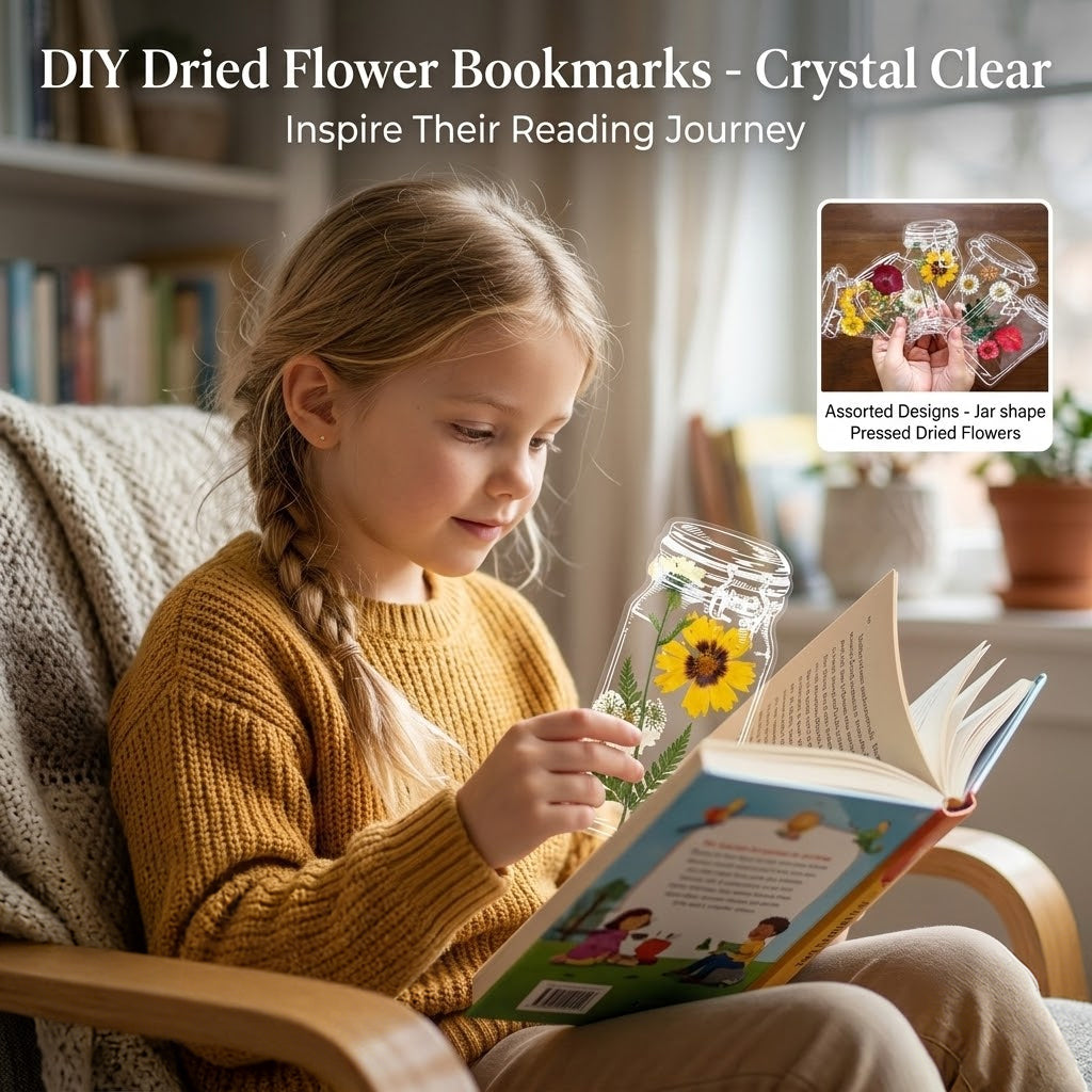 💐🌷40 marque-pages transparents avec fleurs séchées - marque-pages cadeaux à personnaliser