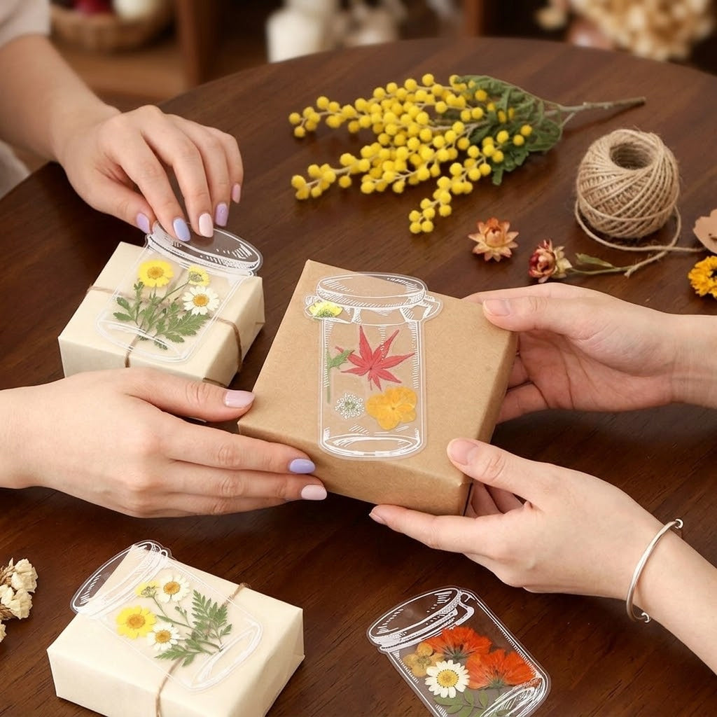 💐🌷40 marque-pages transparents avec fleurs séchées - marque-pages cadeaux à personnaliser