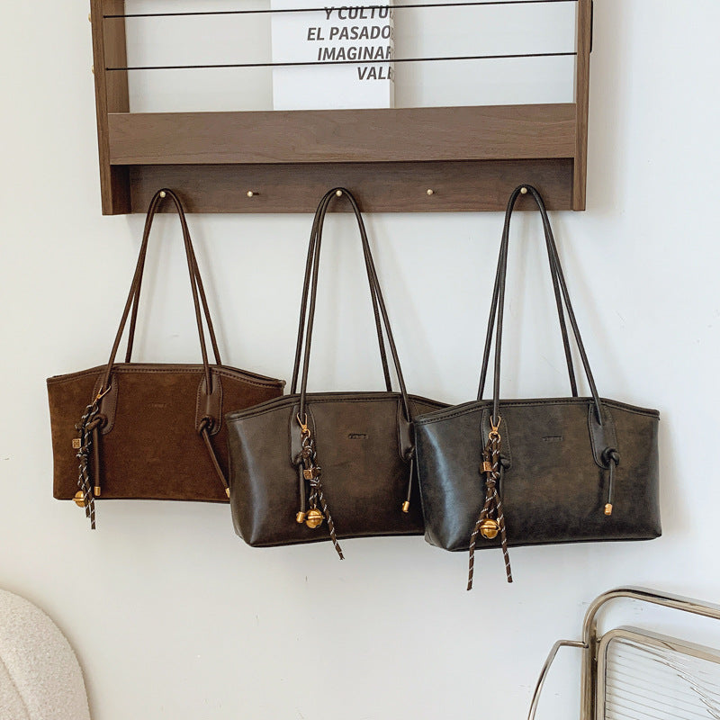 👝Sac à bandoulière élégant pour femme, uni et grande capacité | Sac cabas tendance et polyvalent pour les trajets quotidiens et un usage décontracté