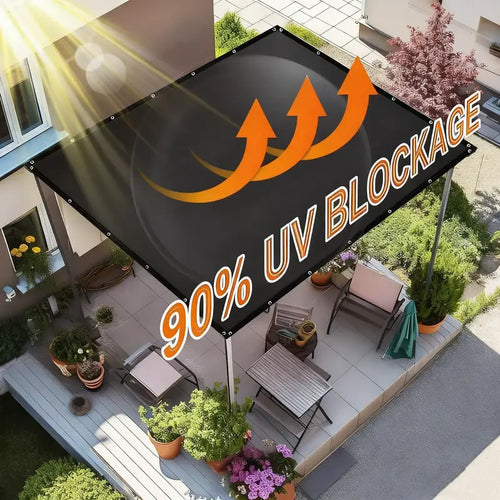 ⛅ Filet d’ombrage noir à 90 % d’opacité, 10 × 13 pi, protection UV avec rivets renforcés