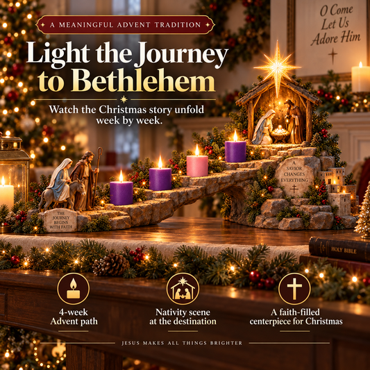 ⏰ DERNIER JOUR À -50 % ✝️ Voyage à Bethléem – Chemin de crèche lumineux de l’Avent sur 4 semaines