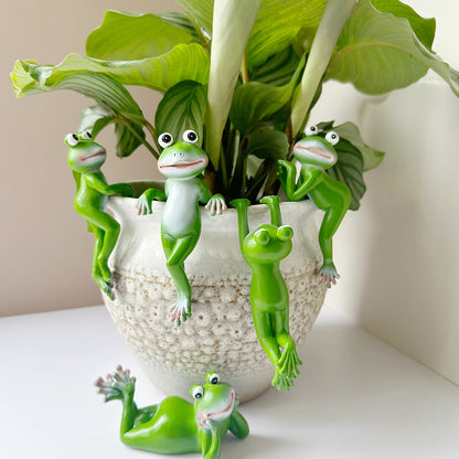🏆Vente flash⚡Plus de 50 000 VENDUES ! Presque épuisé -✨Figurines de grenouilles en résine, décoration pour jardinière🐸🌿