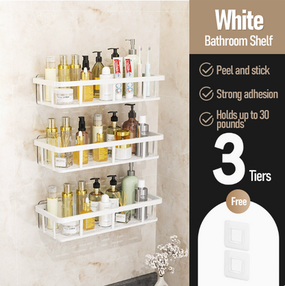 Serviteur de douche triangulaire, fixation murale sans perçage, organisateur de douche (3 pièces)