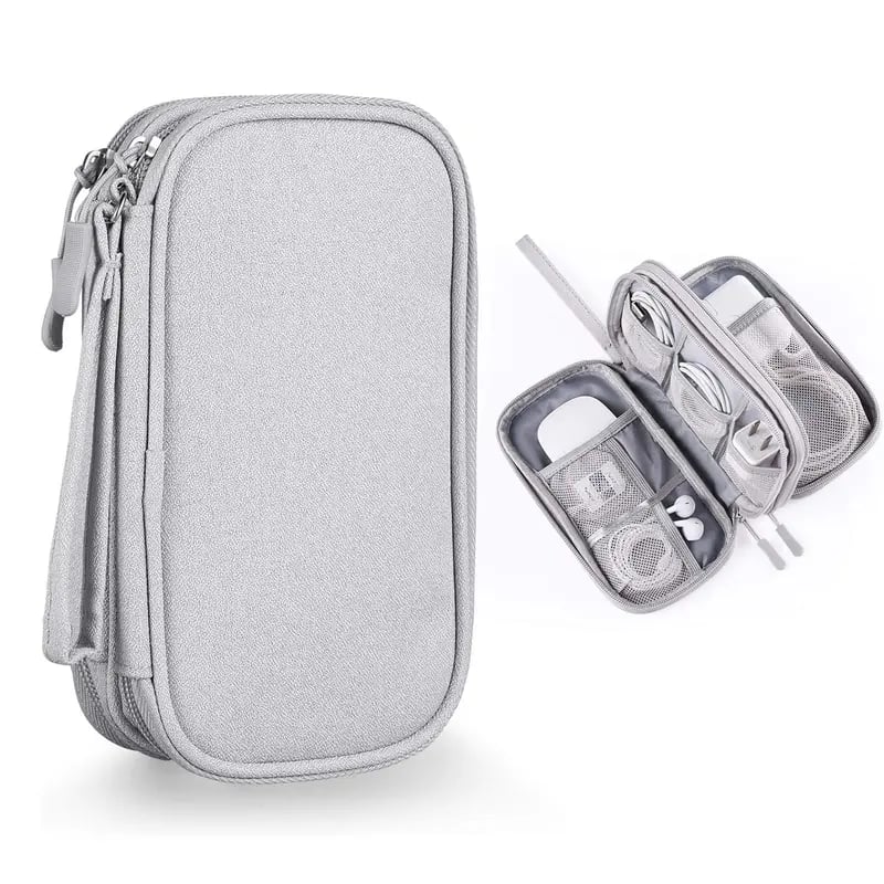 🔥Ne le manquez pas🔥Pochette de rangement pour câbles de voyage, sac de rangement tout-en-un à double couche pour cordons