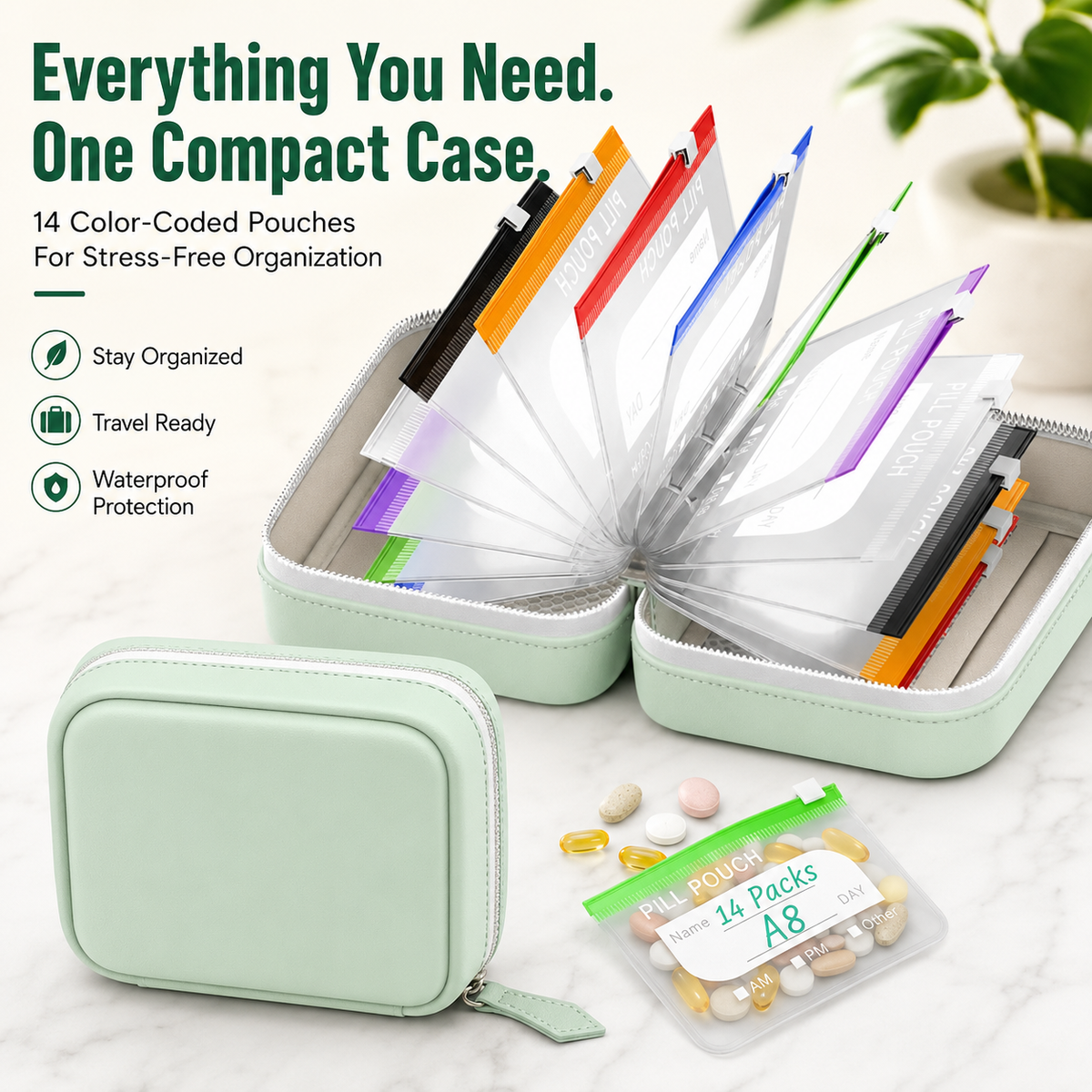 🏆Flash Sale⚡Waterproof Pill Pouch Set-14Pcs Bags Inside
