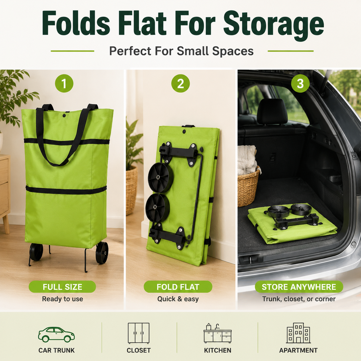 🛒 Sac chariot pliable pour courses – Le sac de courses à roulettes qui préserve votre dos