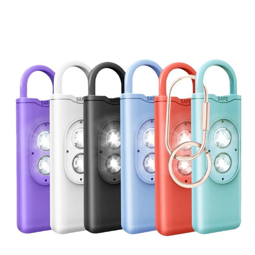 L'alarme personnelle originale pour femmes, avec gyrophare et porte-clés, disponible en plusieurs couleurs