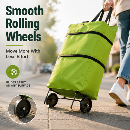 🛒 Sac chariot pliable pour courses – Le sac de courses à roulettes qui préserve votre dos