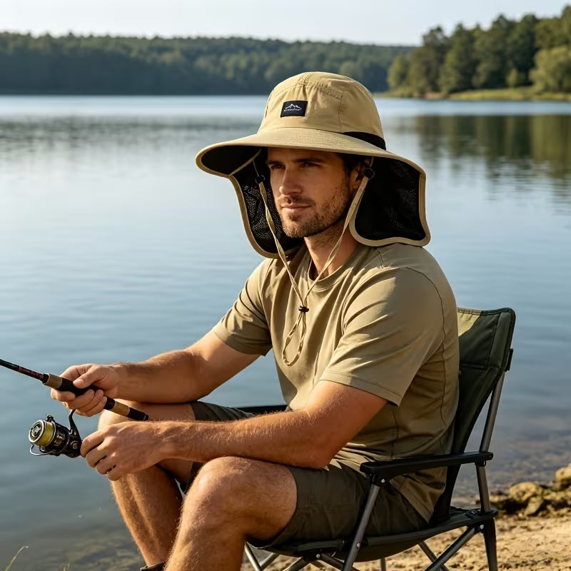 Chapeau de protection solaire d'extérieur - Chapeau de pêcheur d'été unisexe avec protège-nuque | Résistant aux UV, style parent-enfant |Idéal pour le camping et la randonnée