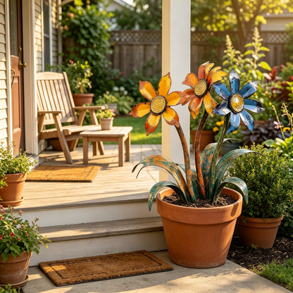 🌼Cadeaux de la fête des Mères 2026 à -55 % — 💖🎁Tuteurs de jardin rustiques en métal en forme de fleurs, fabriqués à la main