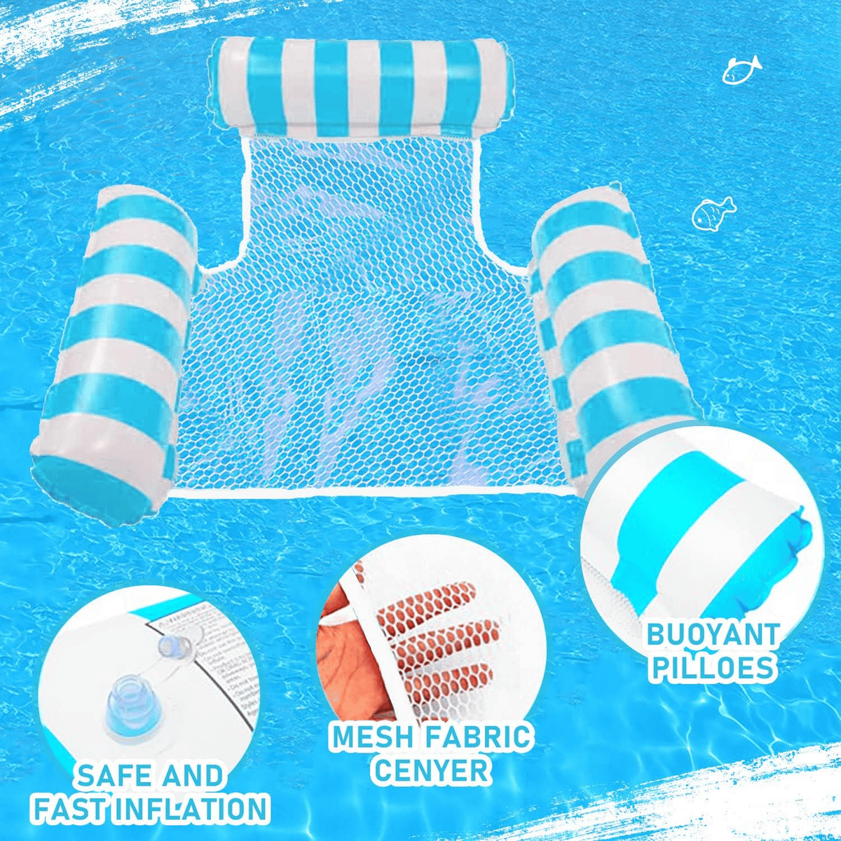 Hamac flottant gonflable à 4 anneaux : votre indispensable détente estivale par excellence