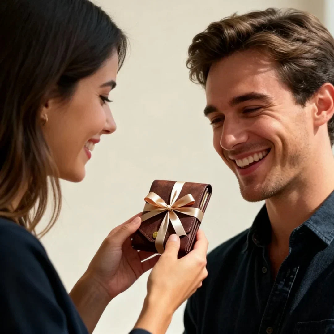 Portefeuille en cuir vintage fait main avec emplacement pour stylo
