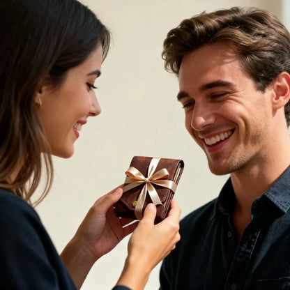 Portefeuille en cuir vintage fait main avec emplacement pour stylo