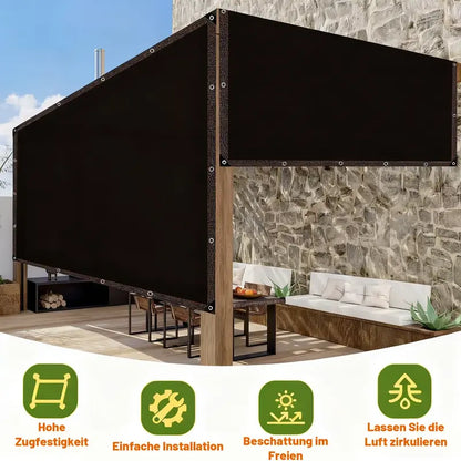 ⛅ Filet d’ombrage noir à 90 % d’opacité, 10 × 13 pi, protection UV avec rivets renforcés