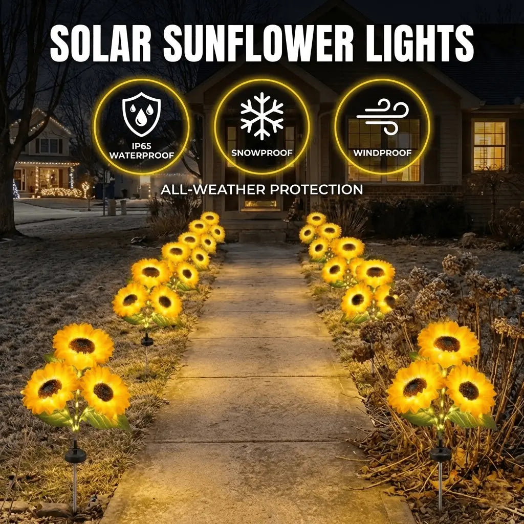 🌻🌞Lampes solaires LED en forme de tournesol pour jardin