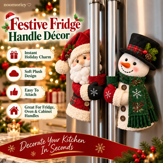 🎄 Ensemble de décorations de Noël Père Noël et bonhomme de neige pour poignée