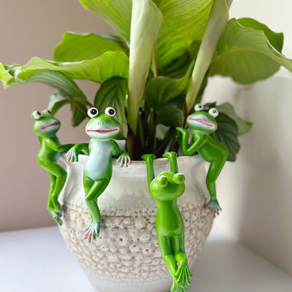 🏆Vente flash⚡Plus de 50 000 VENDUES ! Presque épuisé -✨Figurines de grenouilles en résine, décoration pour jardinière🐸🌿
