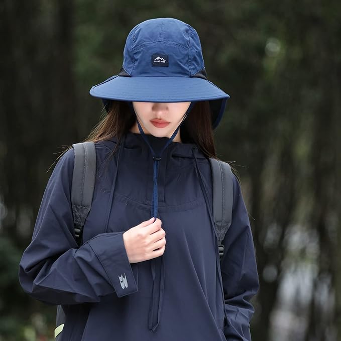 Chapeau de protection solaire d'extérieur - Chapeau de pêcheur d'été unisexe avec protège-nuque | Résistant aux UV, style parent-enfant |Idéal pour le camping et la randonnée