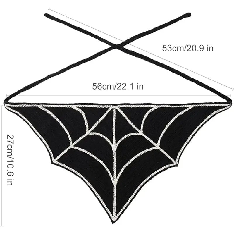 🕷️ Foulard tricoté à motif toile d’araignée pour Halloween 🕷️