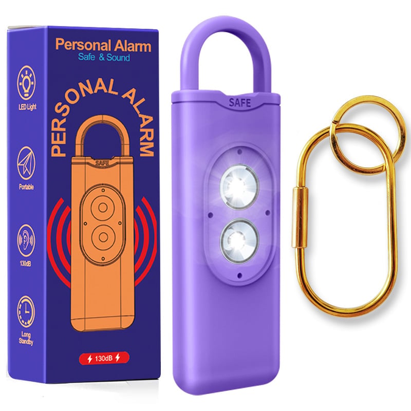 L'alarme personnelle originale pour femmes, avec gyrophare et porte-clés, disponible en plusieurs couleurs