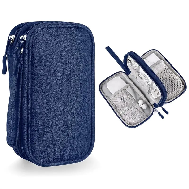 🔥Ne le manquez pas🔥Pochette de rangement pour câbles de voyage, sac de rangement tout-en-un à double couche pour cordons
