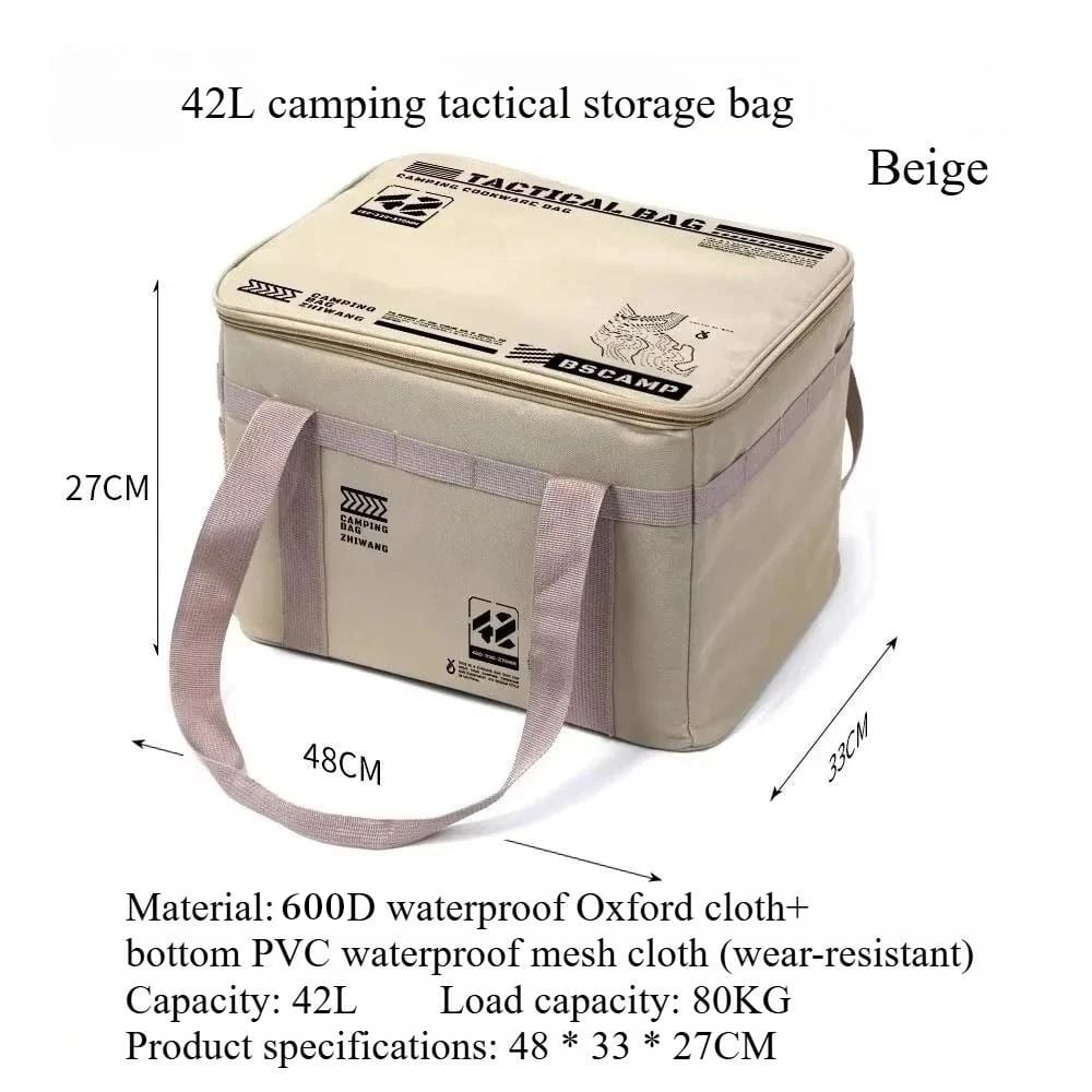 🔥Sac de rangement pliable d’extérieur de grande capacité, imperméable et portable, pour organiser le camping et les pique-niques