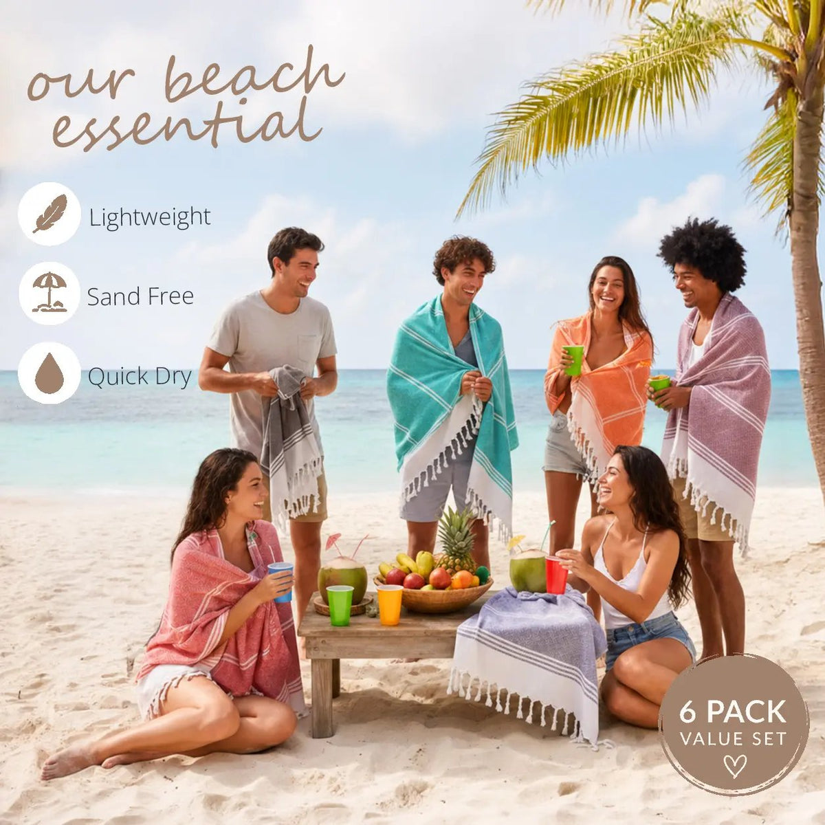 🔥Promotion estivale : -48 % 🌴 Serviette de plage XL légère à tissage plat