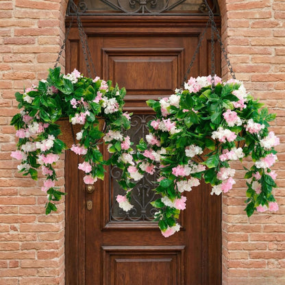 ✈️Livraison gratuite🌺Baskets suspendues en faux crêpe lilas antiradoub pour décoration extérieure🌸✨