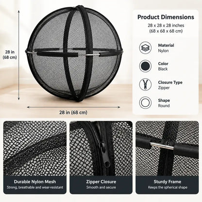 Portable Outdoor Cat Enclosure Mesh Ball Cat Cage