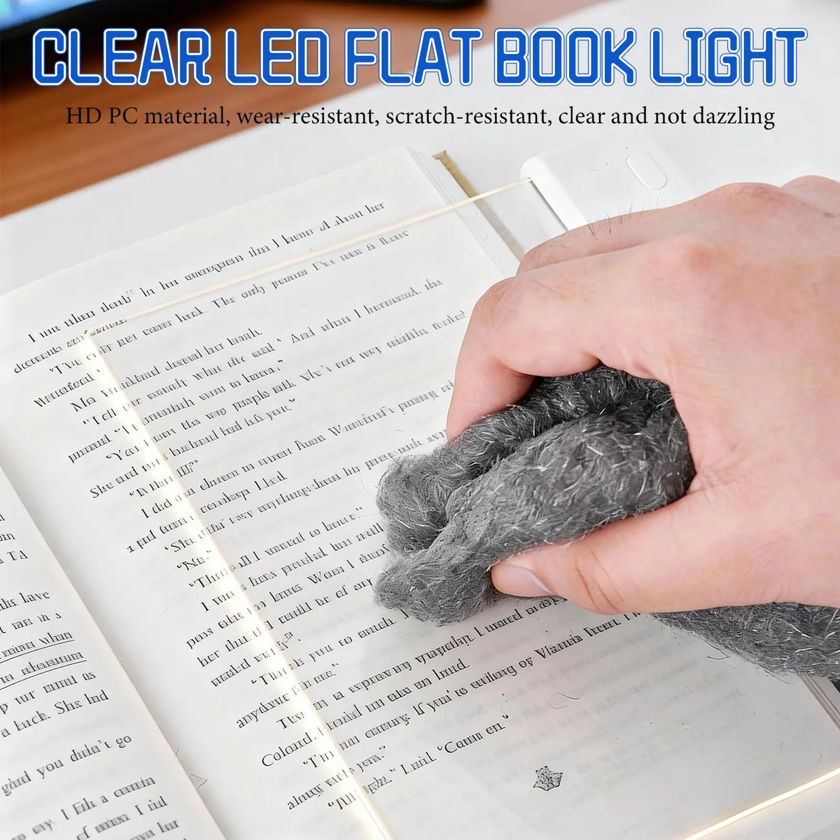 Lampe de lecture LED intelligente – Rechargeable, luminosité réglable et fonction minuterie, lampe de chevet au design plat pour une lecture nocturne confortable et cadeau original pour lecteur