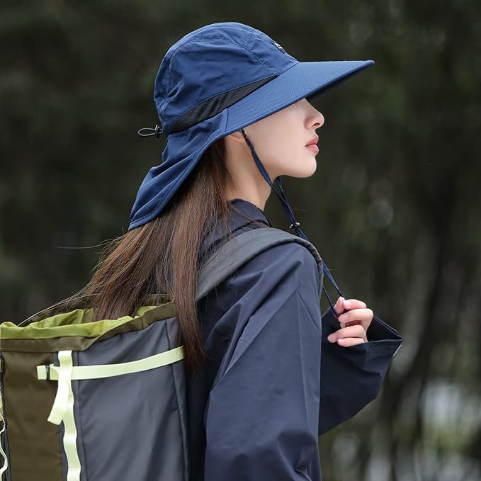 Chapeau de protection solaire d'extérieur - Chapeau de pêcheur d'été unisexe avec protège-nuque | Résistant aux UV, style parent-enfant |Idéal pour le camping et la randonnée