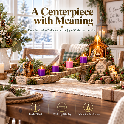 ⏰ LAST DAY 50% OFF ✝️ Journey to Bethlehem – 4-Week Lighted Advent Nativity Path