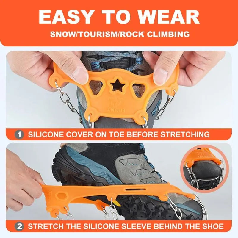 🧊 -50 % sur les crampons à glace pour chaussures – Grips antidérapants pour la neige, la marche et la randonnée hivernales
