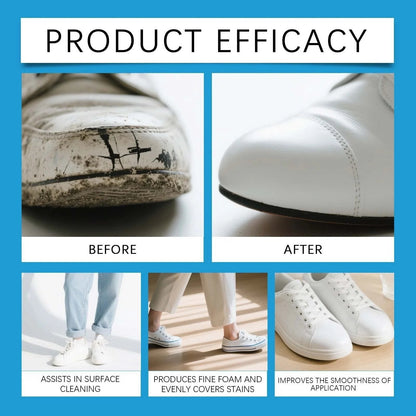 👟Crème nettoyante pour chaussures blanches | Solide, multi-usages, sans rinçage, avec éponge