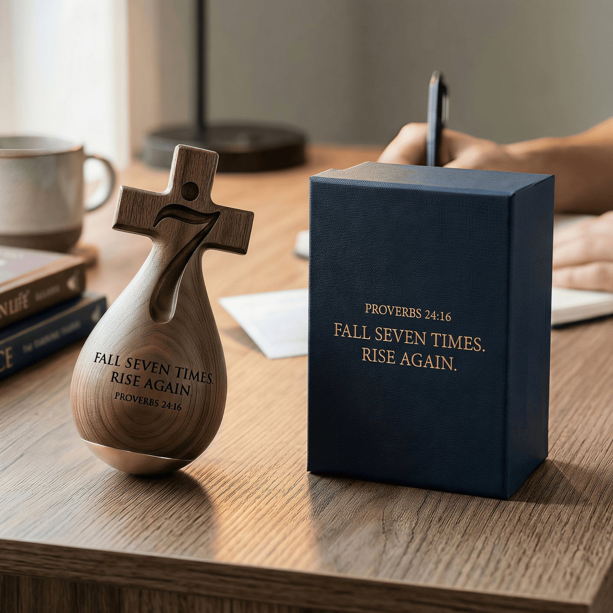 ✝️✨Décoration pieuse en bois massif faite main en forme de patate | Décoration inspirante Proverbes 24:16