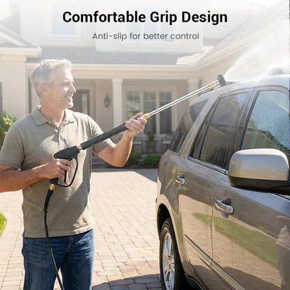 High-Pressure Water Gun – 3 Nozzles, Rustproof Aluminium Alloy, Effortless Deep Cleaning