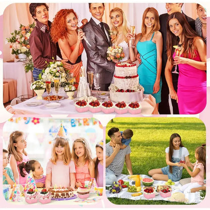 Lot de 30 mini moules à gâteau en aluminium rose avec couvercles – Coupelles à dessert jetables de 142 g