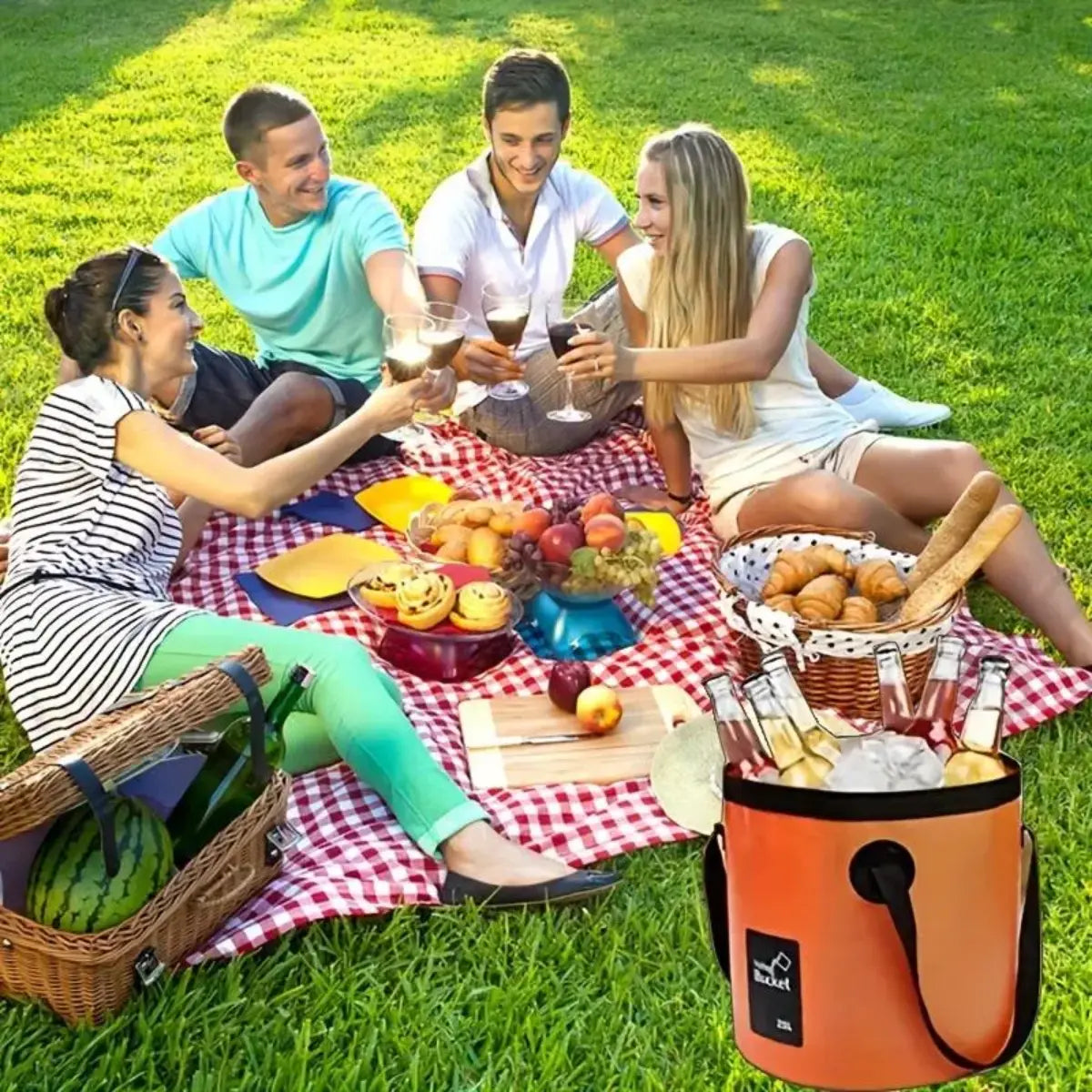 📢📢-40 % !! ⏰Seau pliable portable pour le camping et la pêche en plein air