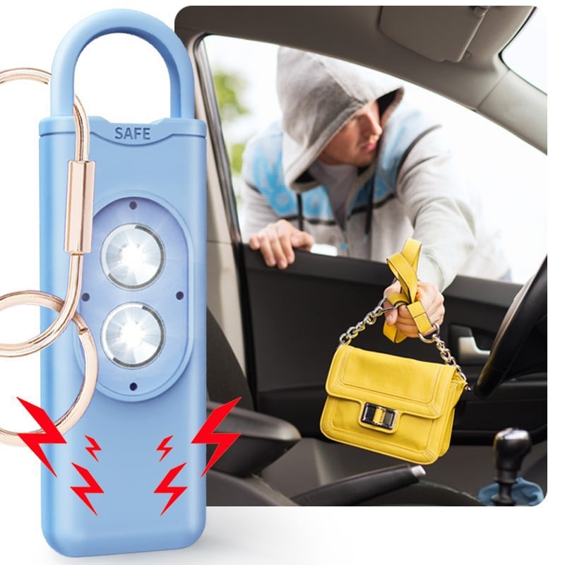 L'alarme personnelle originale pour femmes, avec gyrophare et porte-clés, disponible en plusieurs couleurs
