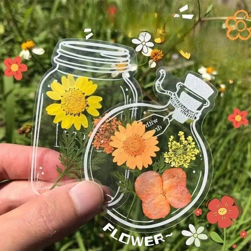 💐🌷40 marque-pages transparents avec fleurs séchées - marque-pages cadeaux à personnaliser
