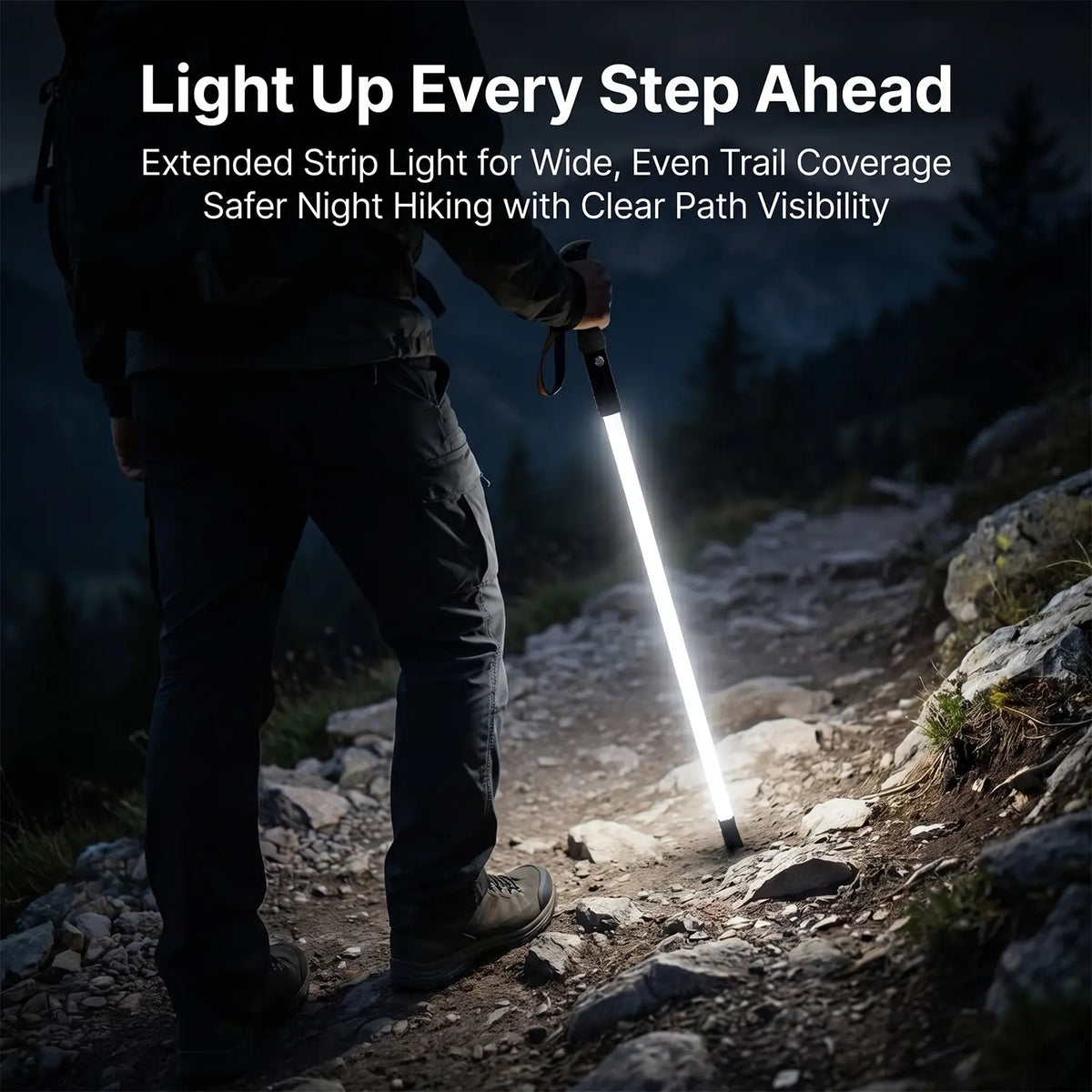 Bâtons de trekking à sabre laser LED – Bâtons de randonnée rechargeables pour la randonnée de nuit, le camping et les aventures en plein air