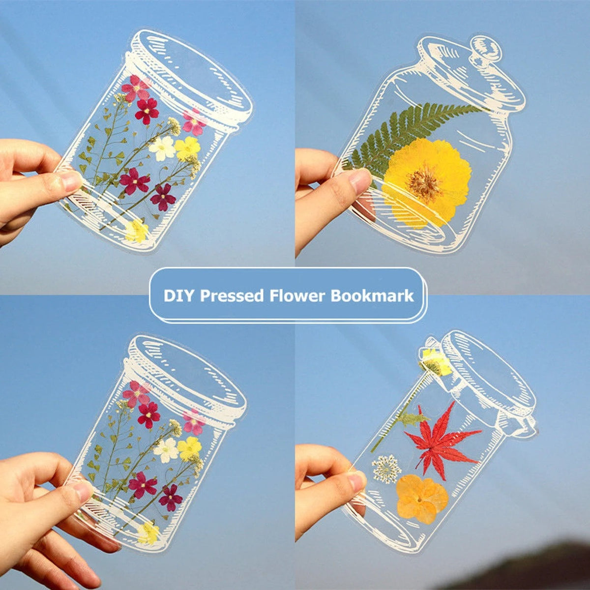 💐🌷40 marque-pages transparents avec fleurs séchées - marque-pages cadeaux à personnaliser