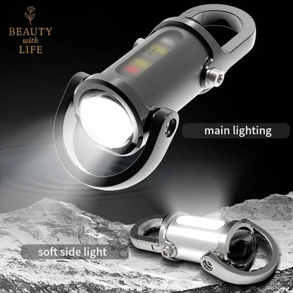 Mini-lampe torche rechargeable sur porte-clés - Lampe EDC 800 lumens