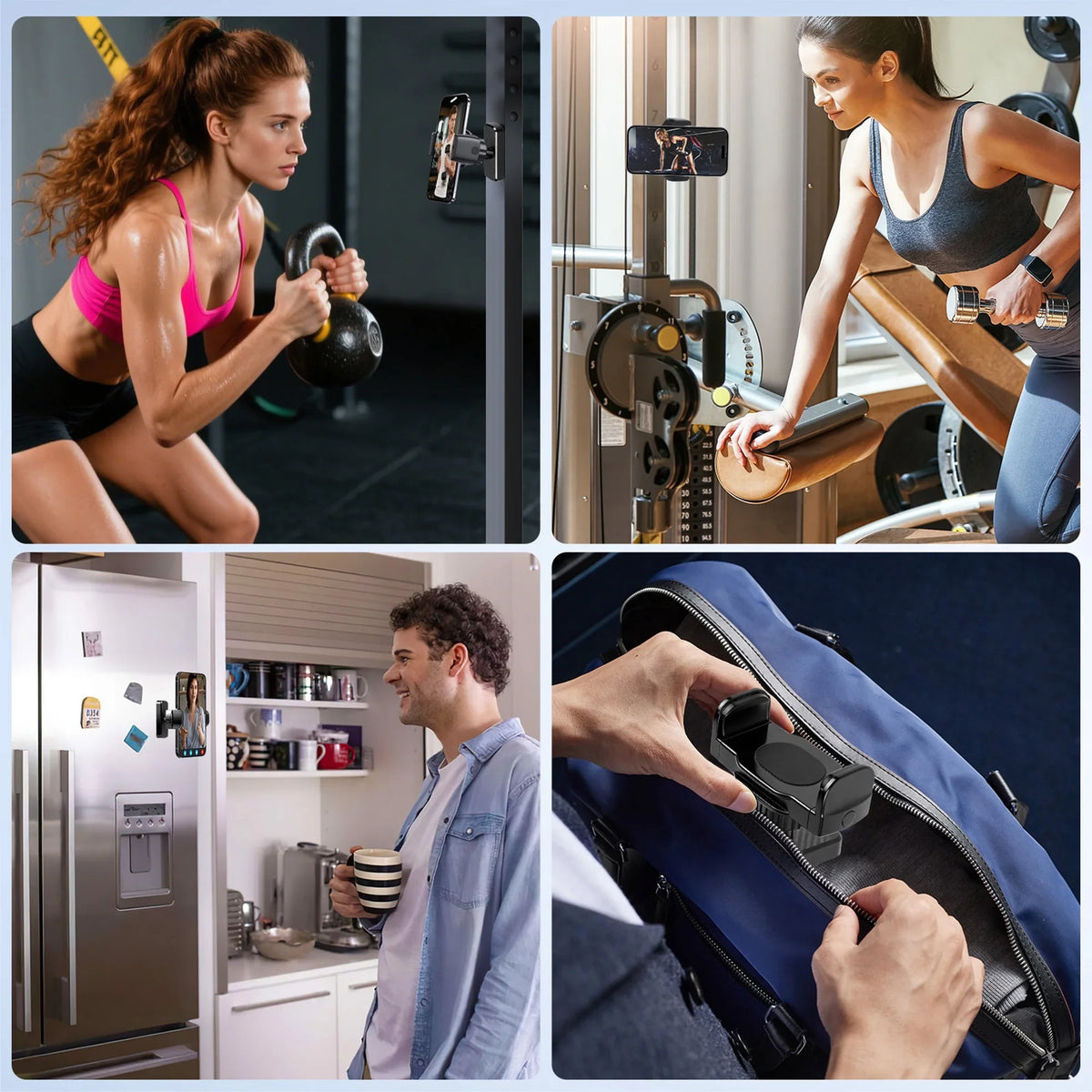 🔥Offre limitée : -50 %✨✨Support de téléphone rotatif à 360° pour salle de sport avec aimants puissants